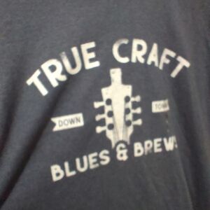 Men's Brand New True Craft Blues & Brews Slate Blue Tshirt Size XL Beer Alcohol
